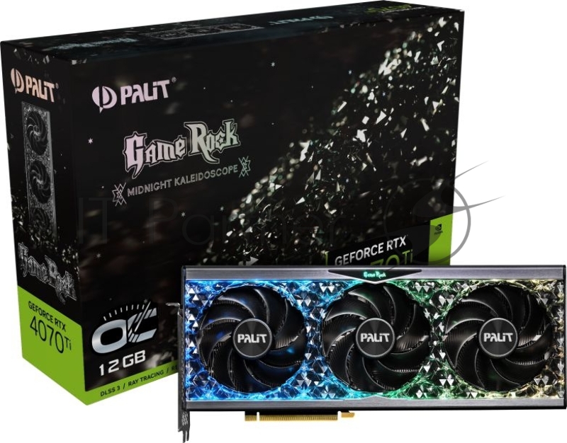 Видеокарта Palit PCI-E 4.0 RTX4070Ti GAMEROCK OC NVIDIA GeForce RTX 4070TI 12288Mb 192 GDDR6X 2310/21000 HDMIx1 DPx3 HDCP Ret