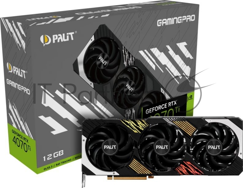 Видеокарта Palit PCI-E 4.0 RTX4070Ti GAMINGPRO NVIDIA GeForce RTX 4070TI 12288Mb 192 GDDR6X 2310/21000 HDMIx1 DPx3 HDCP Ret