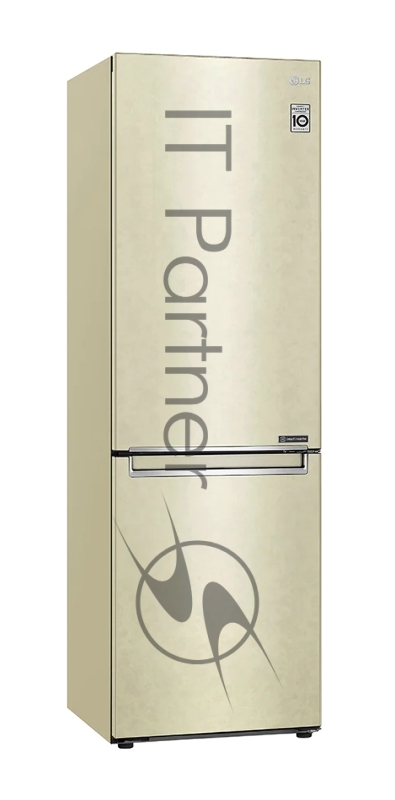 Холодильник LG Electronics 1860x595x68.2, холодильная камера 247 л, морозильная камера 127 л, Total No Frost, инверторный мотор, нижняя морозильная камера, бежевый