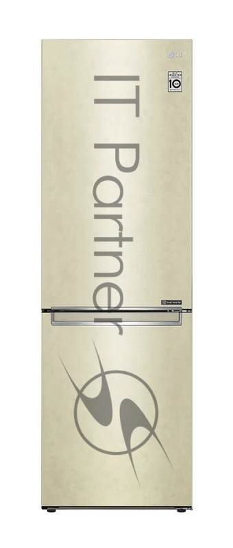 Холодильник LG Electronics 1860x595x68.2, холодильная камера 247 л, морозильная камера 127 л, Total No Frost, инверторный мотор, нижняя морозильная камера, бежевый
