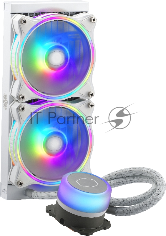 Система охлаждения Cooler Master ML240 ILLUSION White Edition 27mm wide radiator,120mm ARGB Gen2 fan*2,Pump ARGB Gen 2 LED