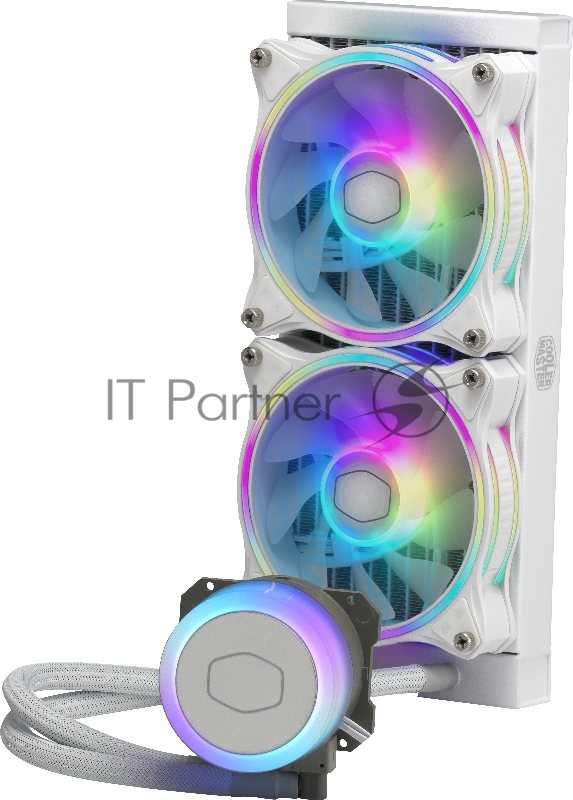 Система охлаждения Cooler Master ML240 ILLUSION White Edition 27mm wide radiator,120mm ARGB Gen2 fan*2,Pump ARGB Gen 2 LED