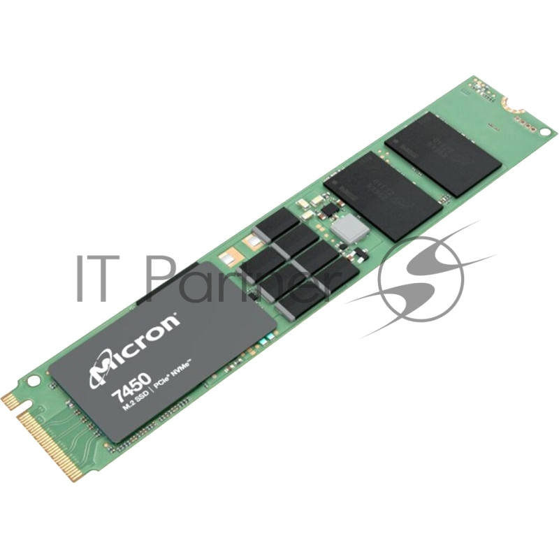 Накопитель Micron SSD 7450 PRO, 1920GB, M.2(22x110mm), NVMe, PCIe 4.0 x4, 3D TLC, R/W 5000/2400MB/s, IOPs 735 000/120 000, TBW 3650, DWPD 1 (12 мес.)