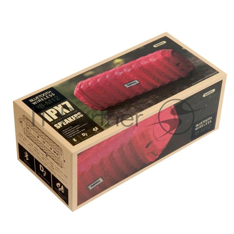 колонка bluetooth REMAX Desktop Speaker RB-M12 waterproof IPX7, красный