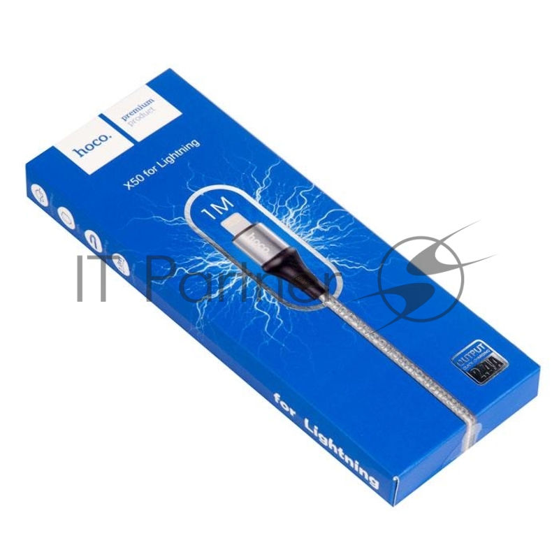 Кабель USB HOCO X50 Excellent для Lightning, 2.4А, длина 1.0м, серый