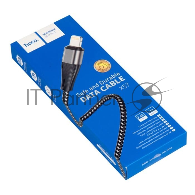 Кабель USB HOCO X57 Blessing для Lightning, 2.4А, длина 1.0м, черный