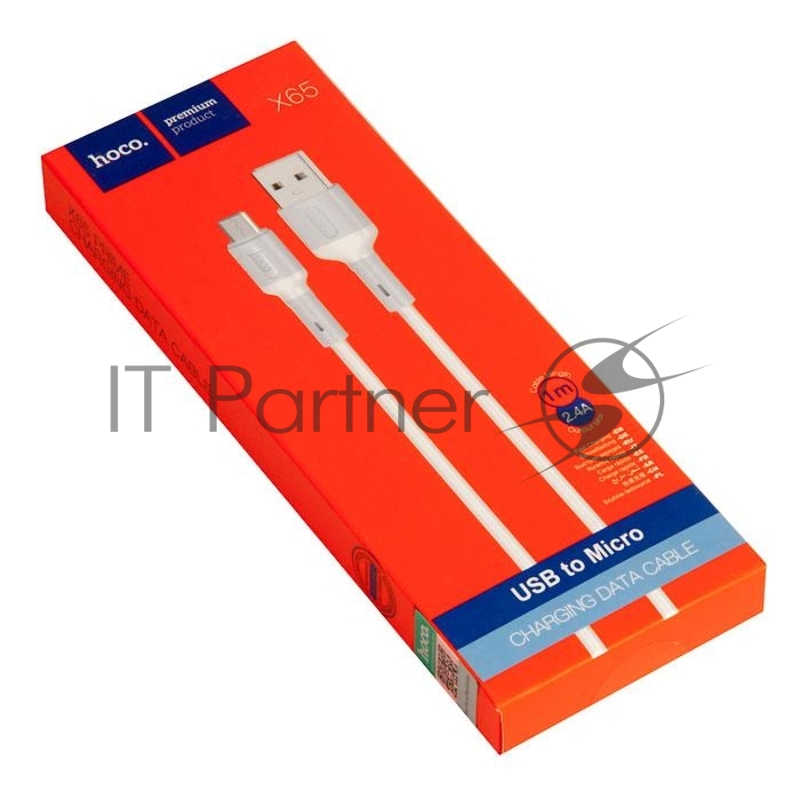 Кабель USB HOCO X65 Prime для Micro USB, 2.4А, длина 1.0м, белый