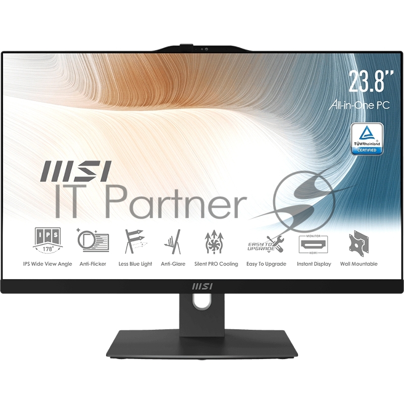 Моноблок MSI Modern AM242TP 23.8(1920x1080 (матовый))/Touch/Intel Core i5 1240P(1.7Ghz)/8192Mb/512PCISSD Iris Xe Graphics/Cam/BT/WiFi/war 1y/4.65kg/Black/DOS