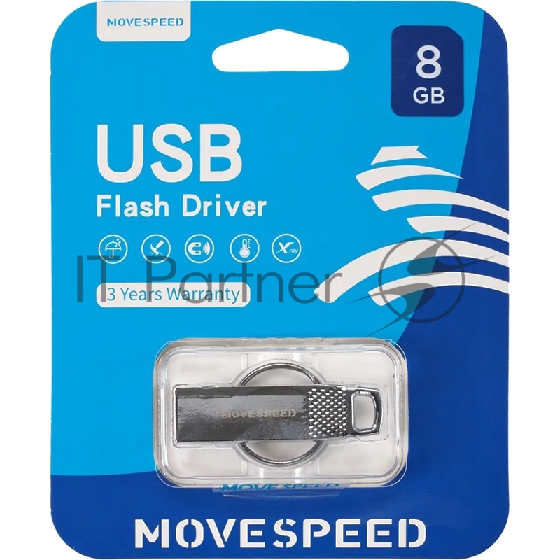 Накопитель USB2.0 8GB Move Speed YSUSL серебро металл
