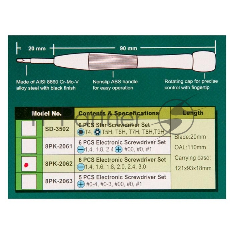 Набор отверток прецизионных (6шт.) ProsKit 8PK-2062
