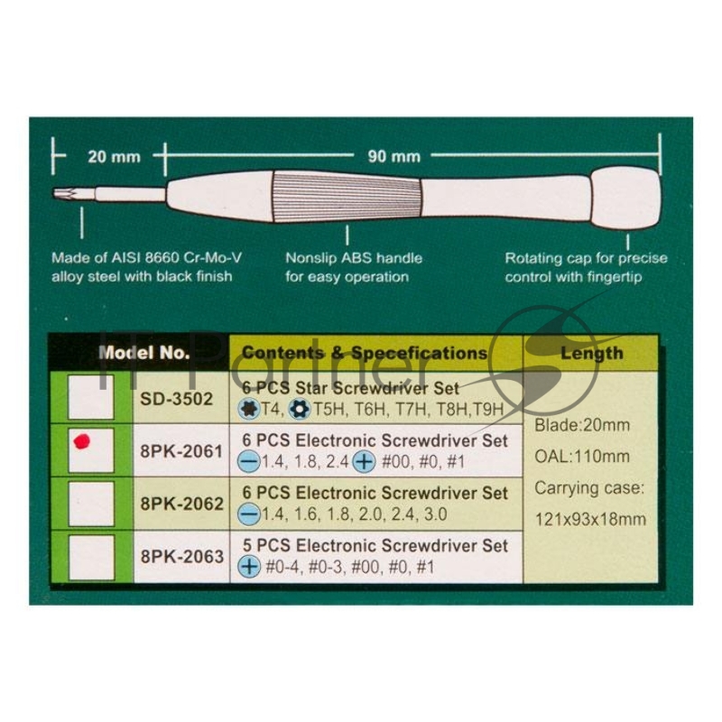 Набор отверток часовых (6 шт.) ProsKit 8PK-2061