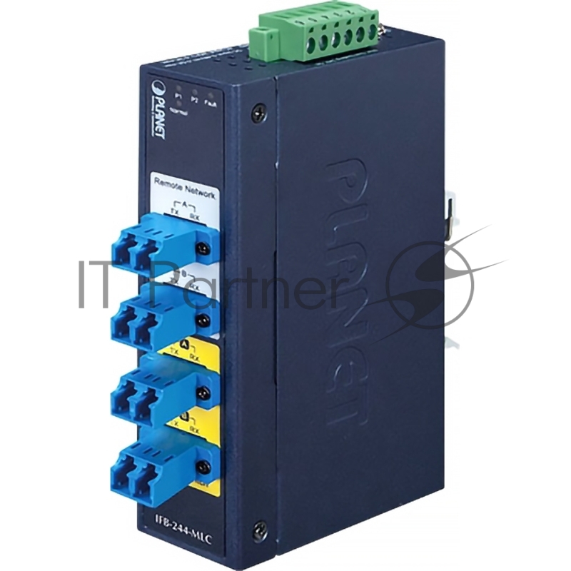 Коммутатор PLANET IFB-244-SLC Industrial 2-channel Optical Fiber Bypass Switch w/ 4x LC Single mode (-40~75 C, dual 9~48V DC/24V AC)