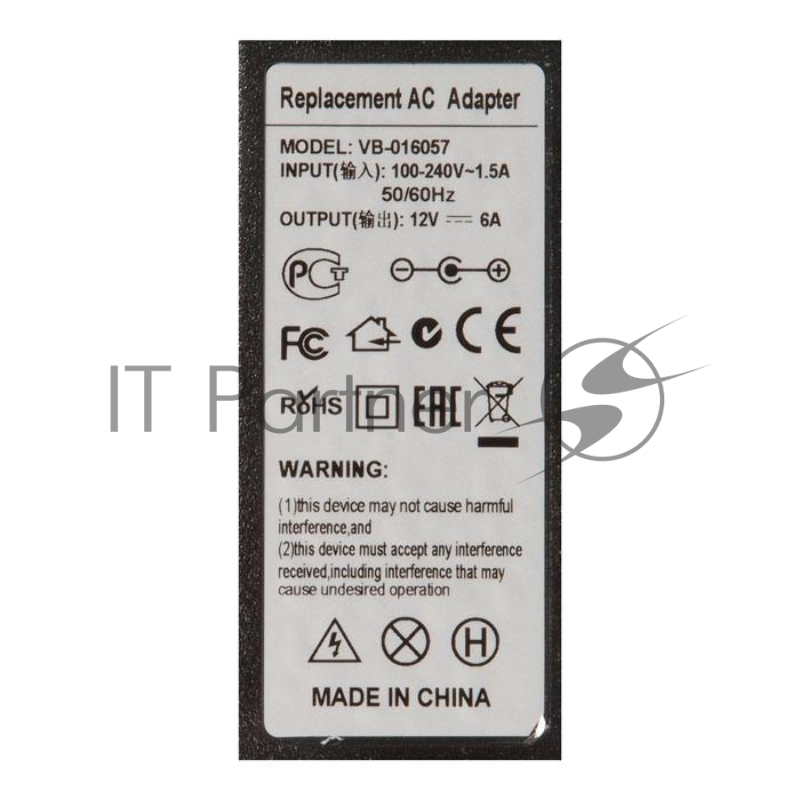 Блок питания для монитора и телевизора LCD 12V, 6A, 72W 4pin