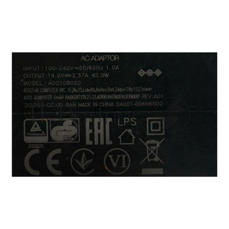 Блок питания для ноутбука ASUS 19V, 2.37A, 45W, 4.0x1.35