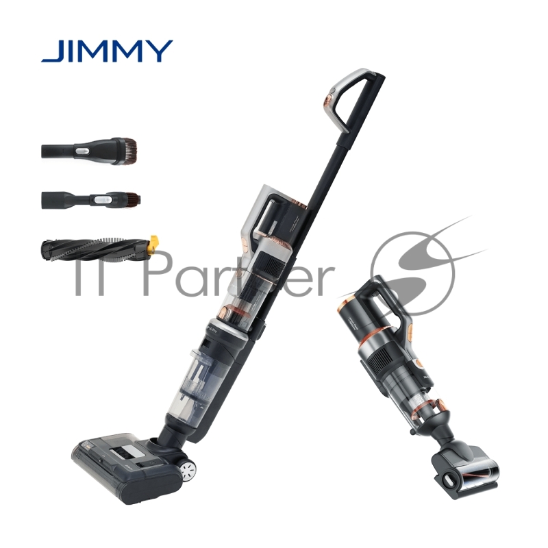 Пылесос вертикальный Jimmy HW10 Pro Grey+Golden Cordless Vacuum&Washer с функцией влажной уборки с адаптером модели ZD24W342060EU