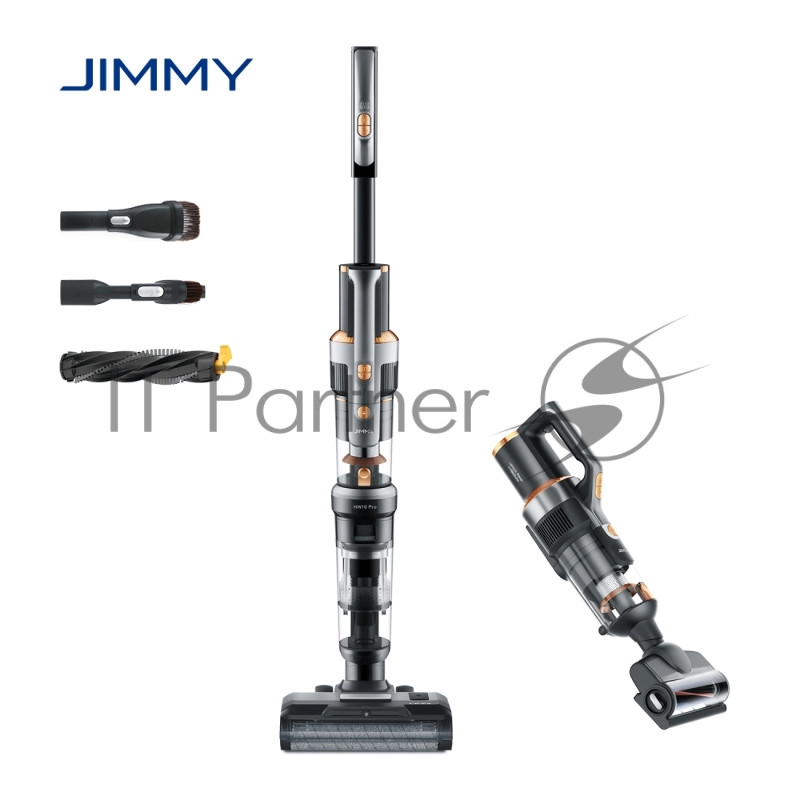 Пылесос вертикальный Jimmy HW10 Pro Grey+Golden Cordless Vacuum&Washer с функцией влажной уборки с адаптером модели ZD24W342060EU