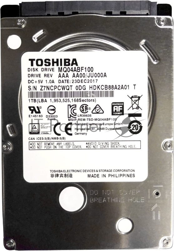 Жесткий диск Toshiba SATA-III 1Tb MQ04ABF100 (5400rpm) 128Mb 2.5