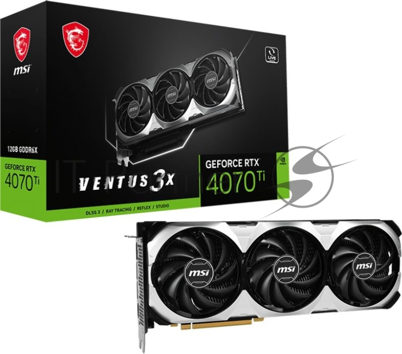 Видеокарта MSI PCI-E 4.0 RTX 4070 Ti VENTUS 3X 12G NVIDIA GeForce RTX 4070TI 12288Mb 192 GDDR6X 2610/21000 HDMIx1 DPx3 HDCP Ret