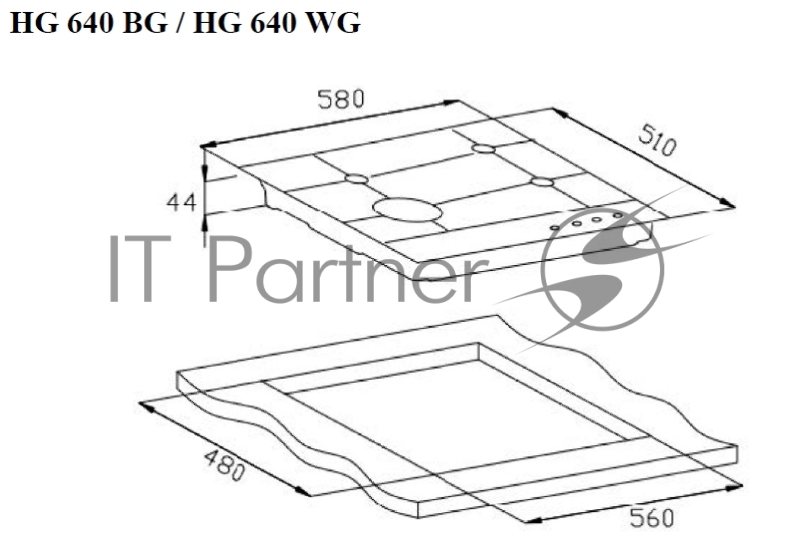 Газовая панель Weissgauff HG 640 BG