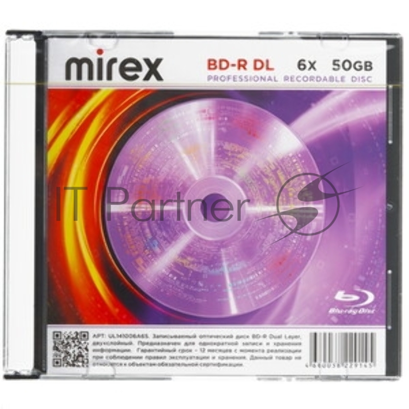 Диск BD-R Mirex 50 Gb, 6x, Slim Case (1), DL (1/50)