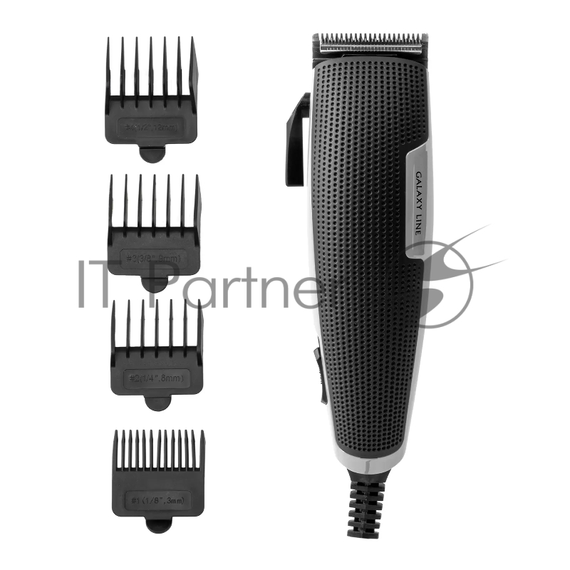 Машинка для стрижки Galaxy Line GL4108 черный 15Вт (насадок в компл:4шт)