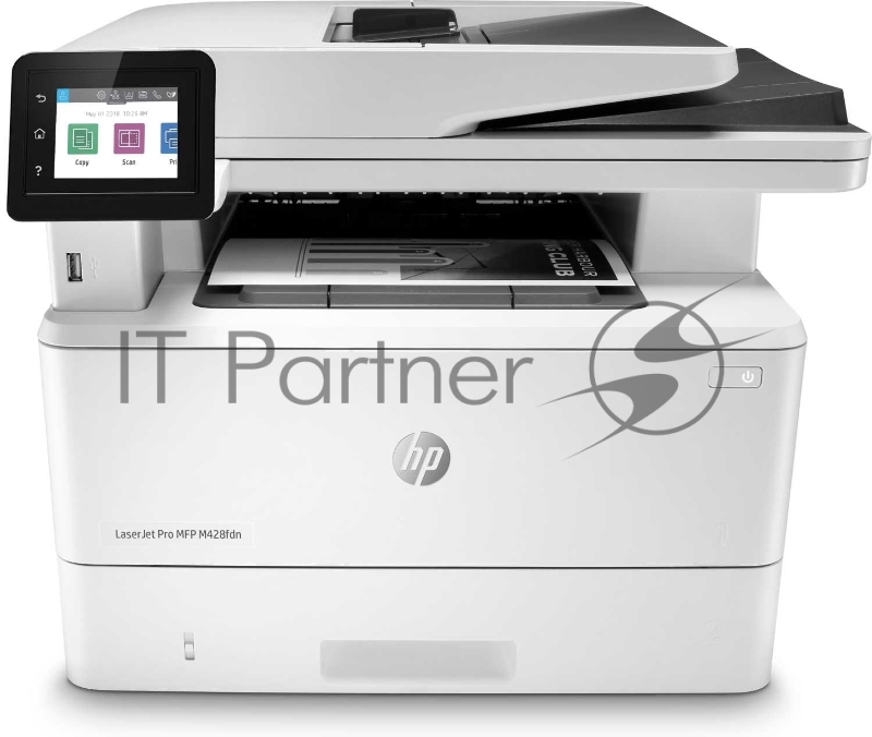МФУ лазерный HP LaserJet Pro M428fdn (A4, принтер/сканер/копир/факс, 1200dpi, 38ppm, 512Mb, DADF50, Duplex, Lan, USB, картридж 3000 стр.) (W1A29A)