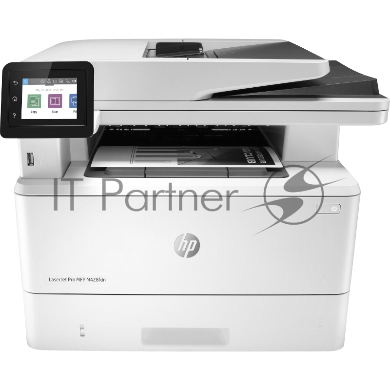 МФУ лазерный HP LaserJet Pro M428fdn (A4, принтер/сканер/копир/факс, 1200dpi, 38ppm, 512Mb, DADF50, Duplex, Lan, USB, картридж 3000 стр.) (W1A29A)