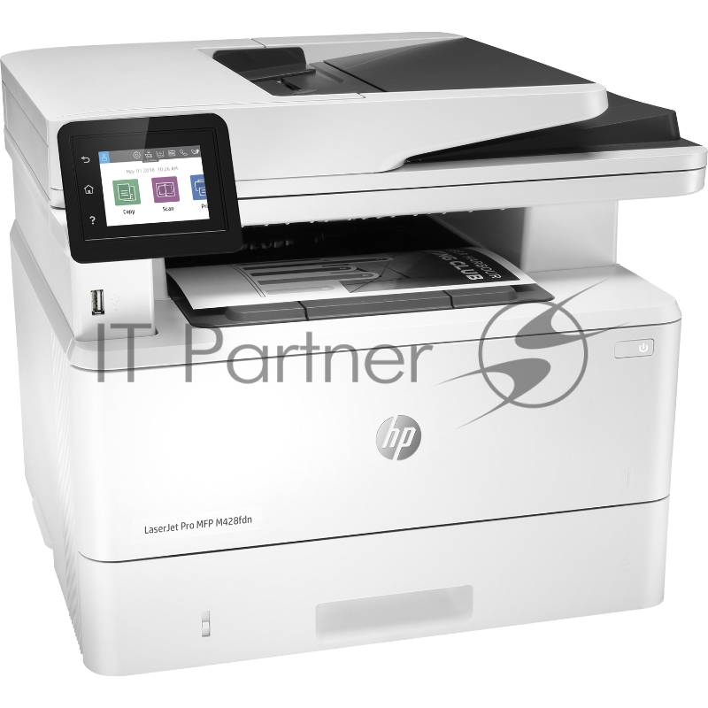 МФУ лазерный HP LaserJet Pro M428fdn (A4, принтер/сканер/копир/факс, 1200dpi, 38ppm, 512Mb, DADF50, Duplex, Lan, USB, картридж 3000 стр.) (W1A29A)