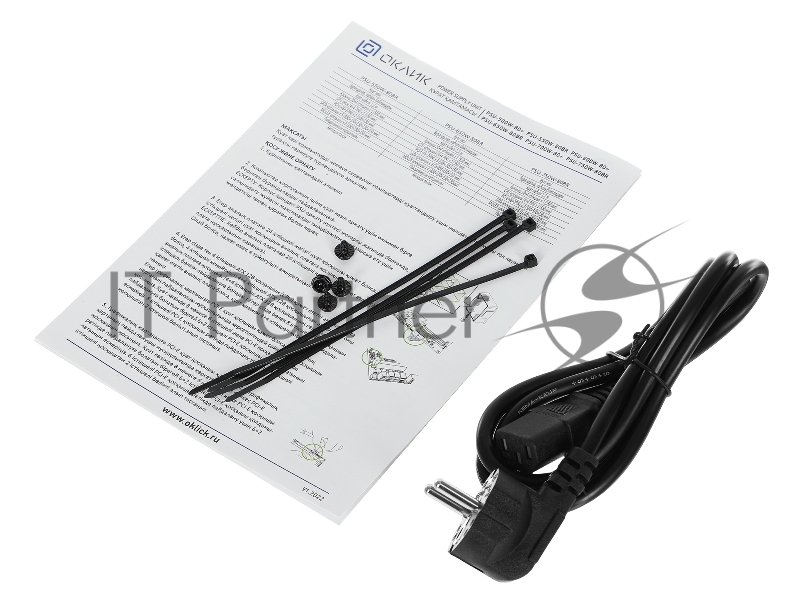 Блок питания Оклик ATX 500W GMNG PSU-500W-80+ 80 PLUS WHITE (24+4+4pin) APFC 120mm fan 5xSATA RTL