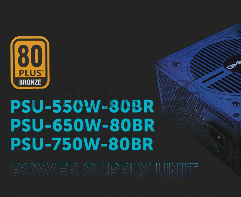 Блок питания Оклик ATX 750W GMNG PSU-750W-80BR 80+ bronze (24+4+4pin) APFC 120mm fan 6xSATA RTL