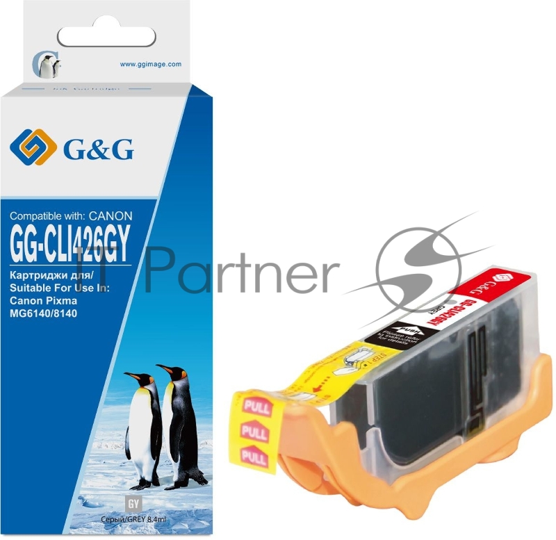 Картридж струйный G&G GG-CLI426GY серый (8.4мл) для Canon Pixma MG6140/MG8140