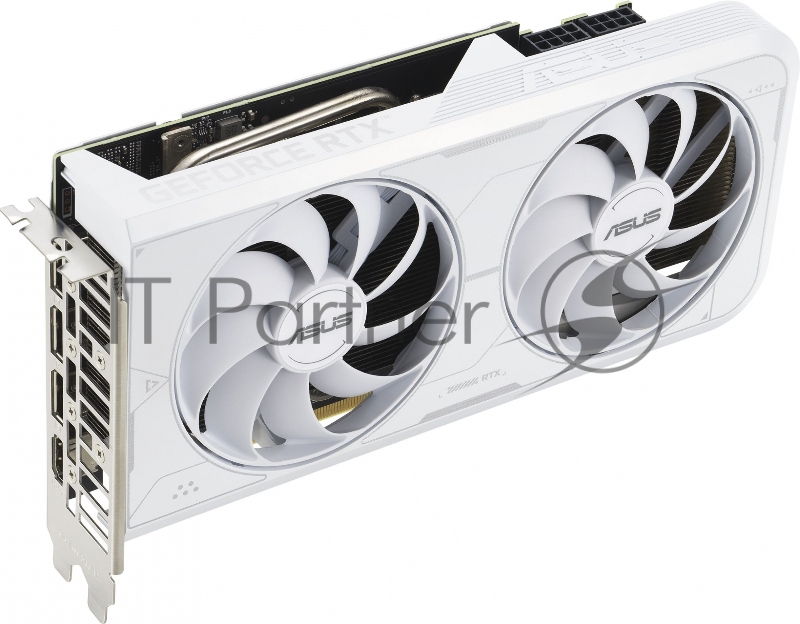 Видеокарта Asus PCI-E 4.0 DUAL-RTX3060TI-O8GD6X-WHITE NVIDIA GeForce RTX 3060Ti 8192Mb 256 GDDR6X 1710/19000 HDMIx1 DPx3 HDCP Ret