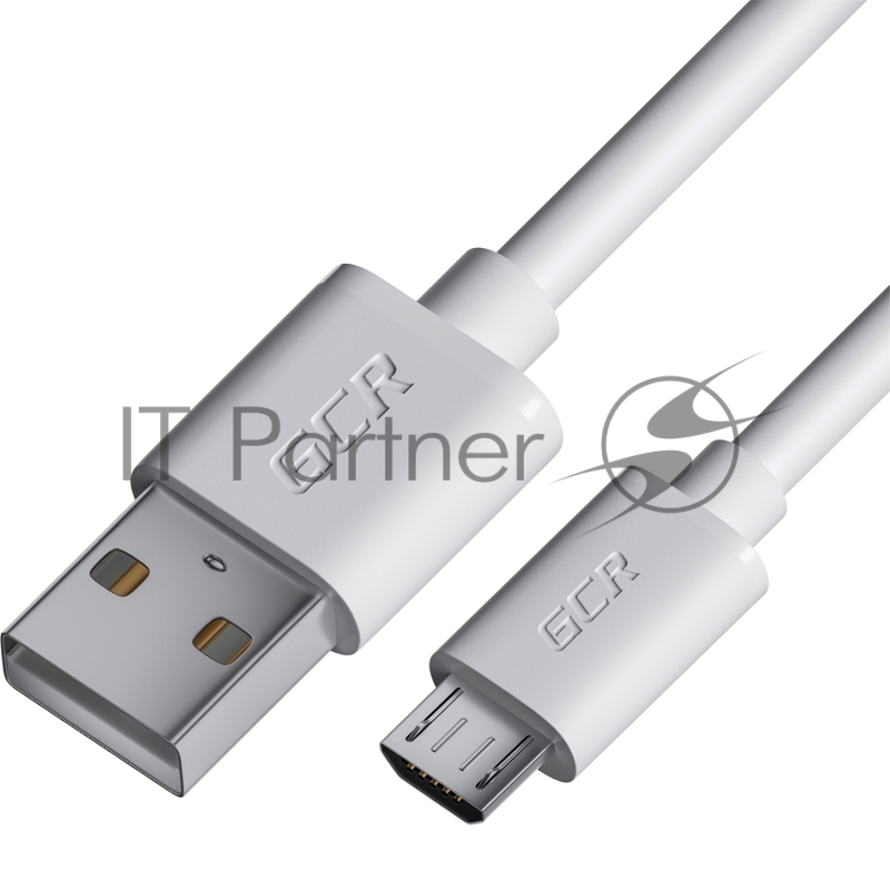 Кабель GCR 0.15m MicroUSB, белый, быстрая зарядка, 28/24 AWG, GCR-53360