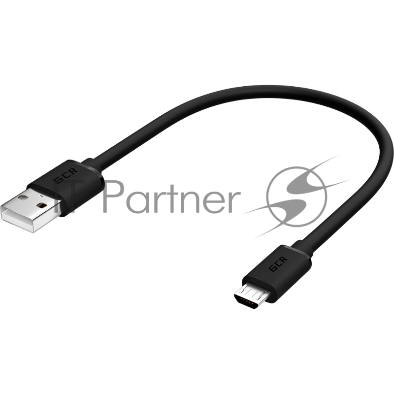 Кабель GCR 0.5m MicroUSB, черный, быстрая зарядка, 28/24 AWG, GCR-53608