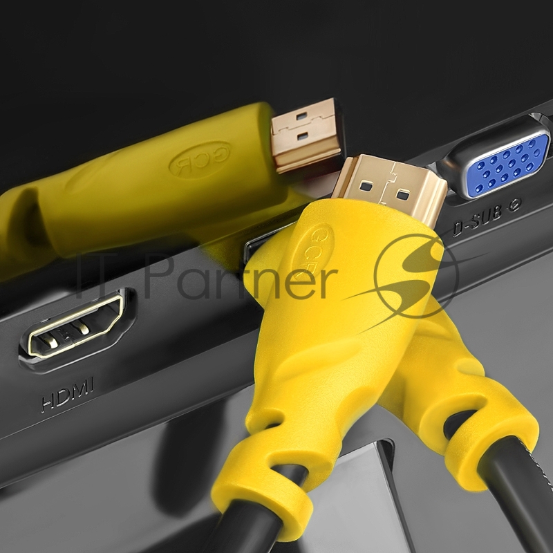 Кабель Greenconnect Кабель 3.0m v1.4 HDMI M/M черный, желтые коннекторы, OD7.3mm, 30/30 AWG, позолоченные контакты, Ethernet 10.2 Гбит/с, 3D, 4K , экран (GCR-HM340-3.0m)
