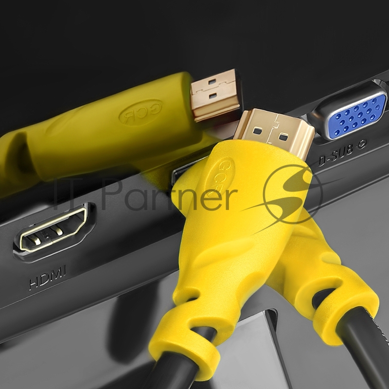 Кабель Greenconnect Кабель 1.0m v1.4 HDMI M/M черный, желтые коннекторы, OD7.3mm, 30/30 AWG, позолоченные контакты, Ethernet 10.2 Гбит/с, 3D, 4K , экран (GCR-HM340-1.0m)