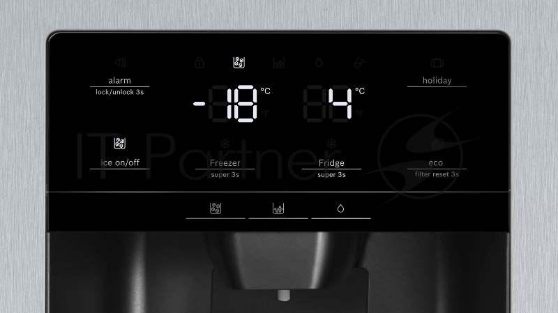 Отдельностоящий холодильник Side-by-Side с морозильной камерой Bosch KAG93AI30M Series 6, 1787x908x707, 378/220 л, NoFrost MultiAirFlow генератор льда