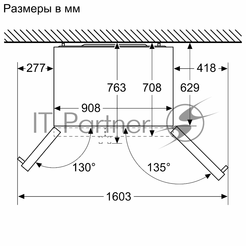 Отдельностоящий холодильник Side-by-Side с морозильной камерой Bosch KAN93VL30M Series 4, 1787x908x707, 380/236 л, NoFrost MultiAirFlow генератор льда