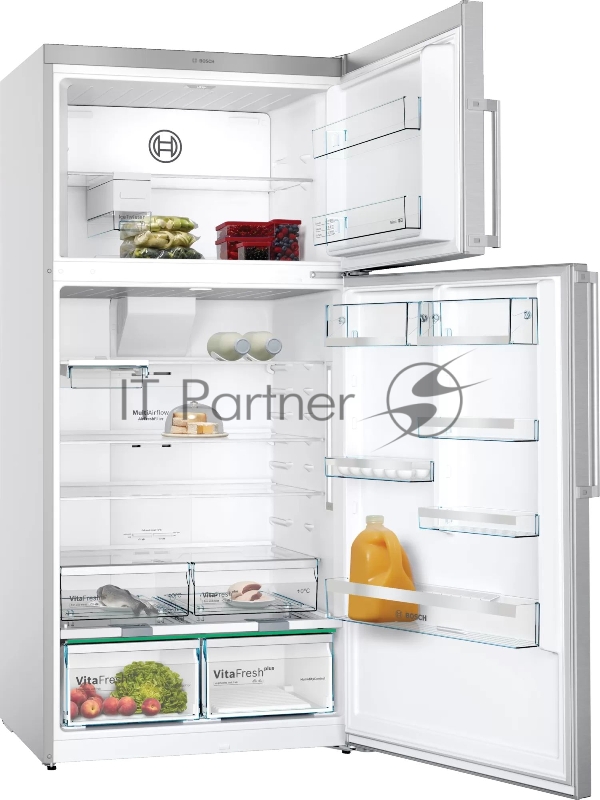 Отдельностоящий холодильник с морозильной камерой сверху Bosch KDN86AI31M Series 6, 1860 x 860 x 800, 505/182 л, 41 дБ, SuperCooling, MutliAirflow