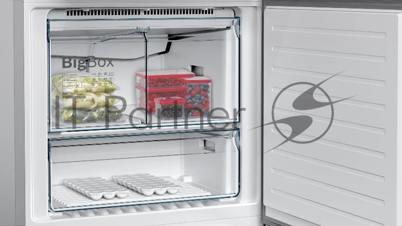 Отдельностоящий холодильник с морозильной камерой снизу Bosch KGN76VI30M Series 4, 1860x750x800, 422/156 л, 42 дБ, NoFrost, Vita Fresh, MultiAirFlow