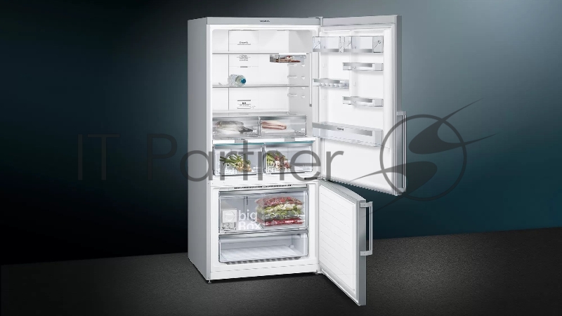 Отдельностоящий холодильник с морозильной камерой снизу SIEMENS KG86NAI30M iQ300, 1860x860x810, 496/186л, 42 дБ, FreshSense, Touch Control, AntiFinger