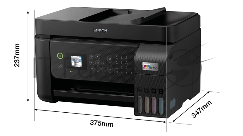 МФУ Epson L5290 А4 цветное: принтер/копир/сканер/факс, 33/15 стр./мин.(чб/цвет), ADF 30 стр., USB/LAN, в комплекте чернила 7 500/4 500 стр.(чб/цвет)