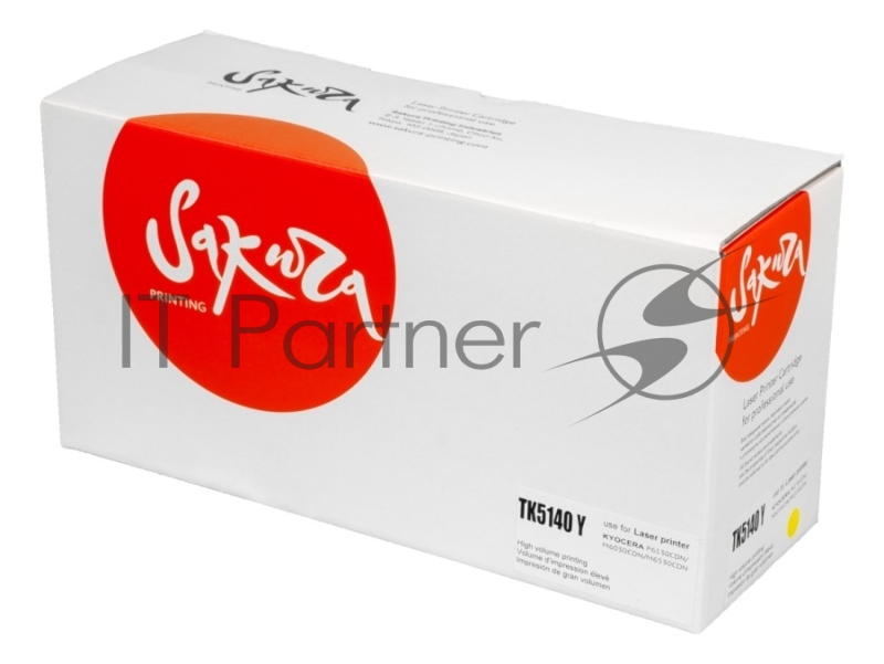 Картридж Sakura TK5140Y для Kyocera Mita, желтый, 5000 к.
