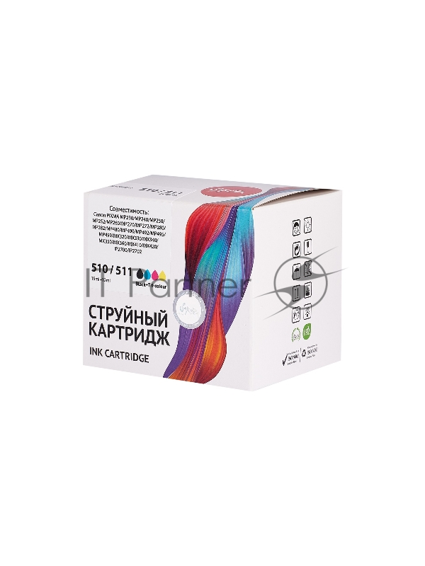 Набор струйных картриджей Sakura 2970B010 (510 Black / 511 Color) для Canon, мультипак, 15/12 мл., 350/240 к.