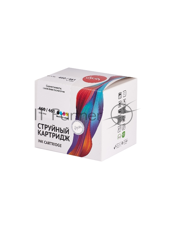 Набор струйных картриджей Sakura 3711C004 (460 Black/ 461 Color) для Canon, мультипак, 15/15 мл., 400 к.