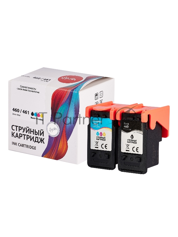 Набор струйных картриджей Sakura 3711C004 (460 Black/ 461 Color) для Canon, мультипак, 15/15 мл., 400 к.