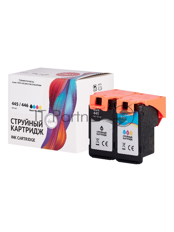 Набор струйных картриджей Sakura 8283B004 (445 Black/ 446 Color) для Canon, мультипак, 8/9 мл., 180 к.