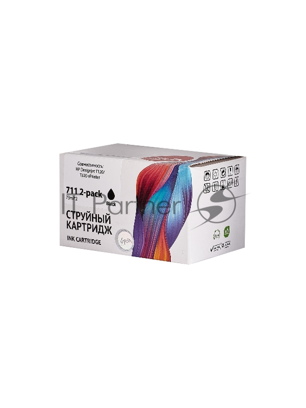 Набор струйных картриджей Sakura P2V31A (№711 2-pack Black) для HP, черный, 73 мл.