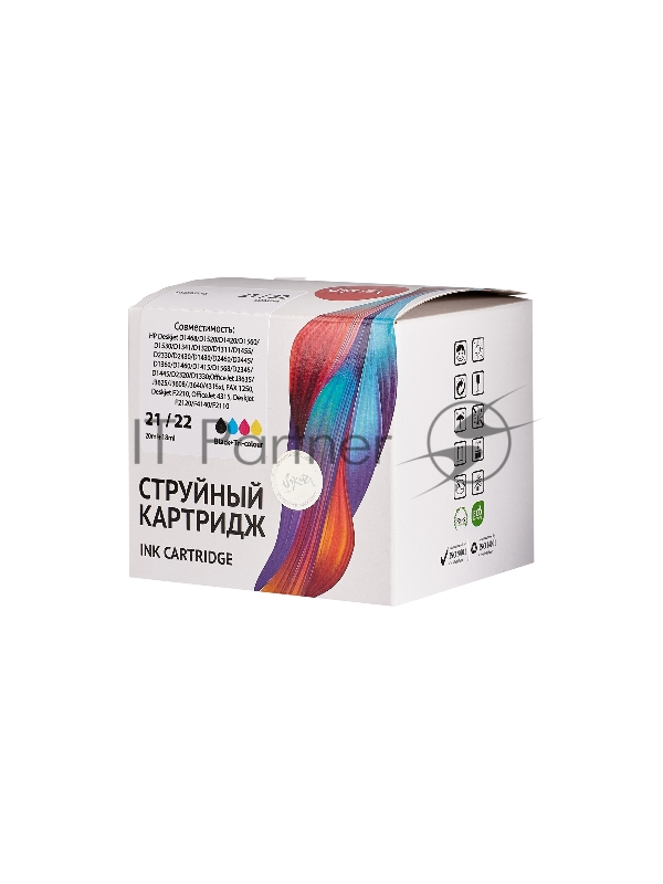 Набор струйных картриджей Sakura SD367AE (№21 Black/ 22 Tri-colour) для HP, мультипак, 11 мл., 600 к.