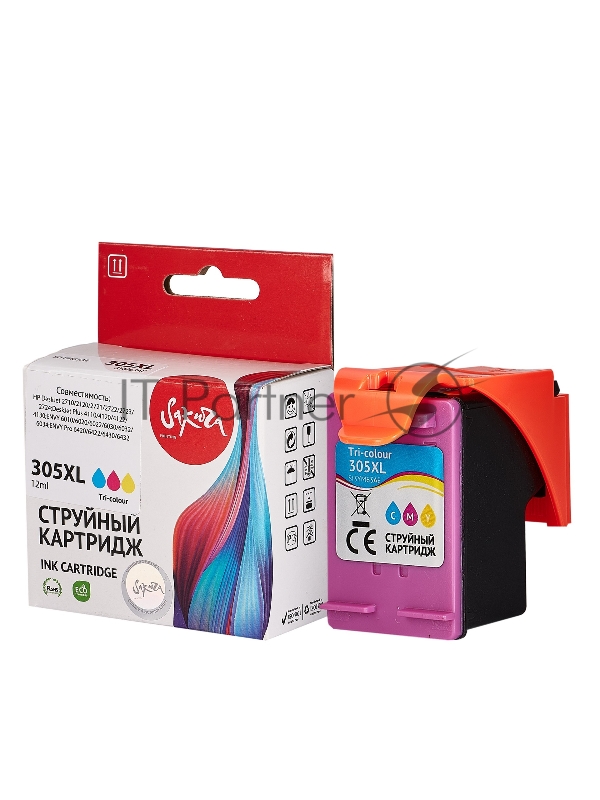 Струйный картридж Sakura 3YM63AE (№305XL Tri-colour) для HP, триколор, 11,6 мл., 200 к.